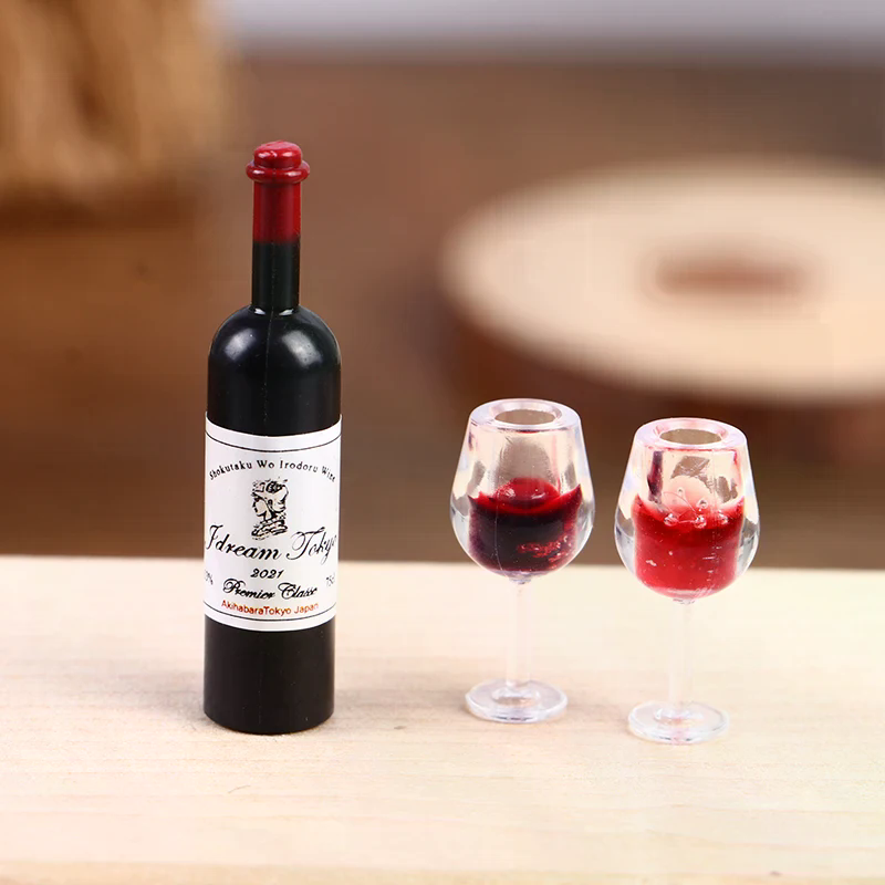 Wine Beer Europe - 5 個 1:12 ドールハウスミニチュアワインカップビールマグワインボトルモデル家具家の装飾おもちゃ