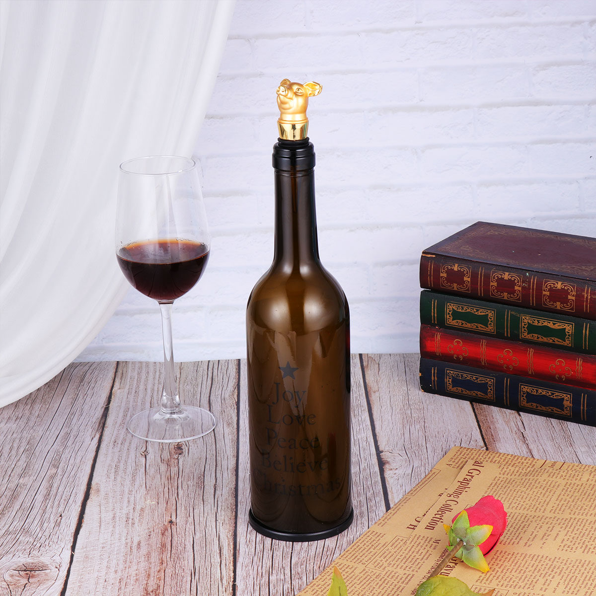 Wine Beer Restaurant - 1 個クリエイティブ豚ワインストッパー合金ボトルプラグ気密シールワインビール大豆酢ボトルパーティーバーレストラン用