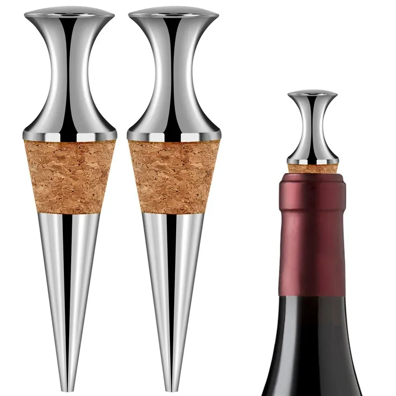 Bottle Stopper Set - ポータブル 2 ピース/セット ボトルストッパー 金属製ワインストッパー 再利用可能なセーバーシーラー