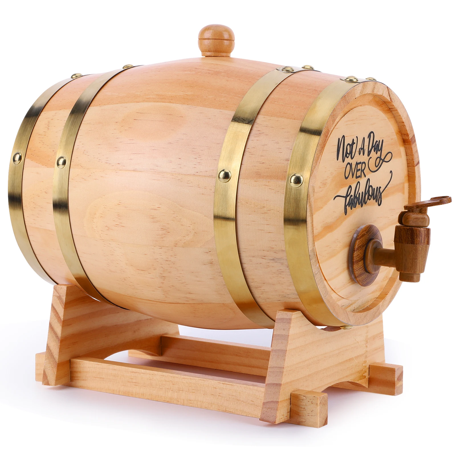 3L木製ウイスキー樽、スタンド、栓、注ぎ口付きワイン樽、ウイ - Wine Beer Rum のレビューと価格