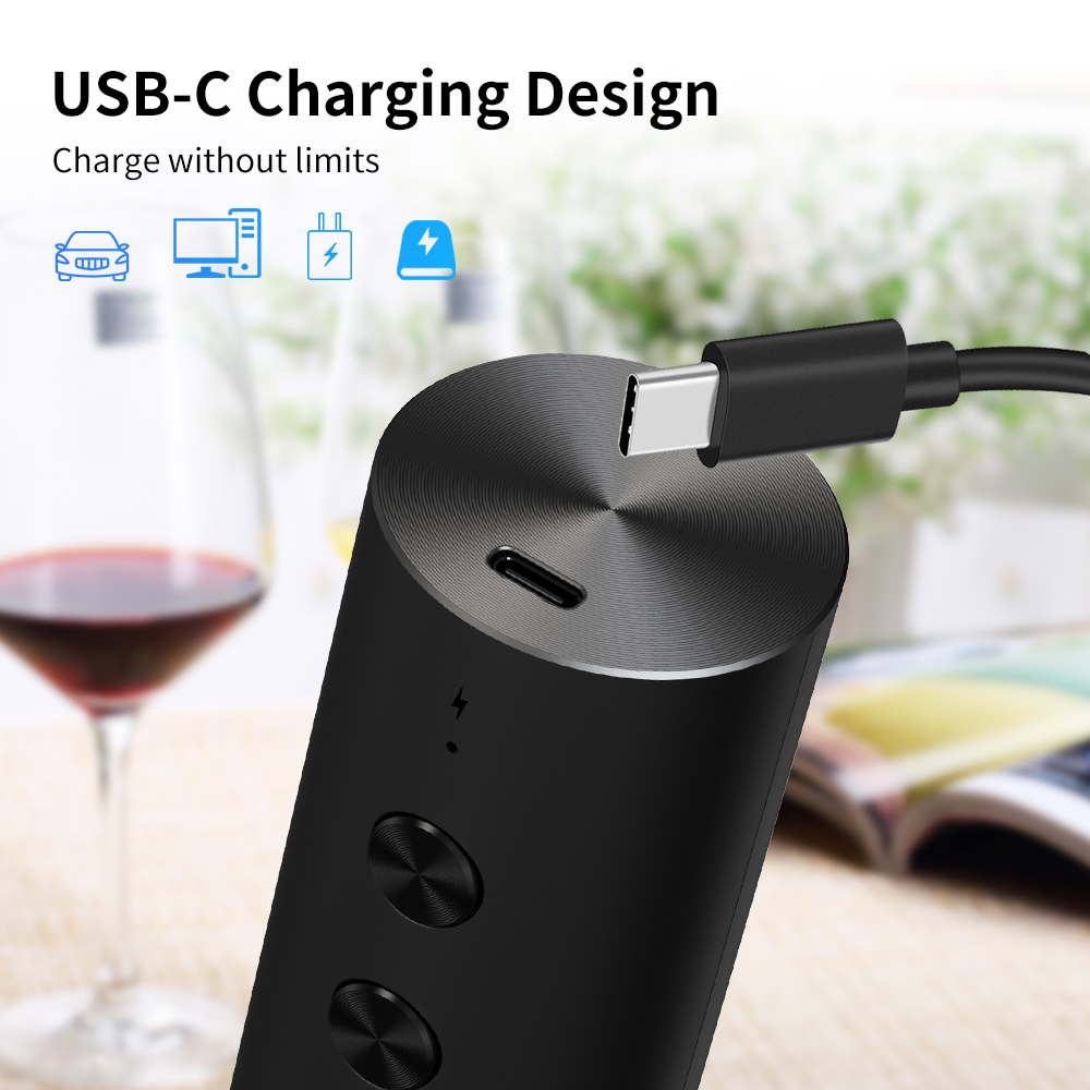 4-in-1電動ワインオープナーセットUSB充電式電動自動コ - Bottle Stopper Set のレビューと価格