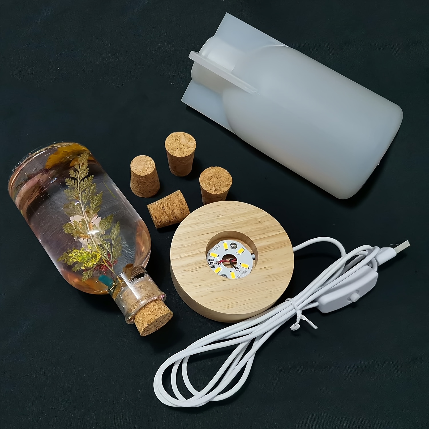 ドリフトボトルライト樹脂型セット、LEDランプシェードシリコ - Bottle Stopper Set のレビューと価格