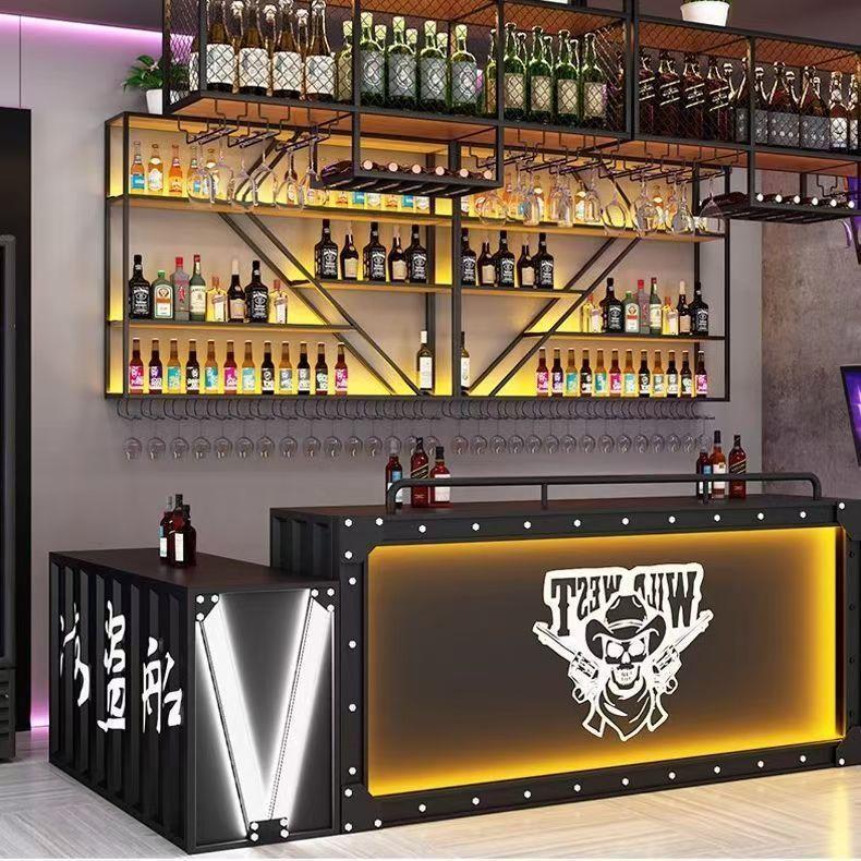 壁掛けワインラック壁発光棚クリエイティブ白酒キャビネットレス - Wine Beer Restaurant のレビューと価格