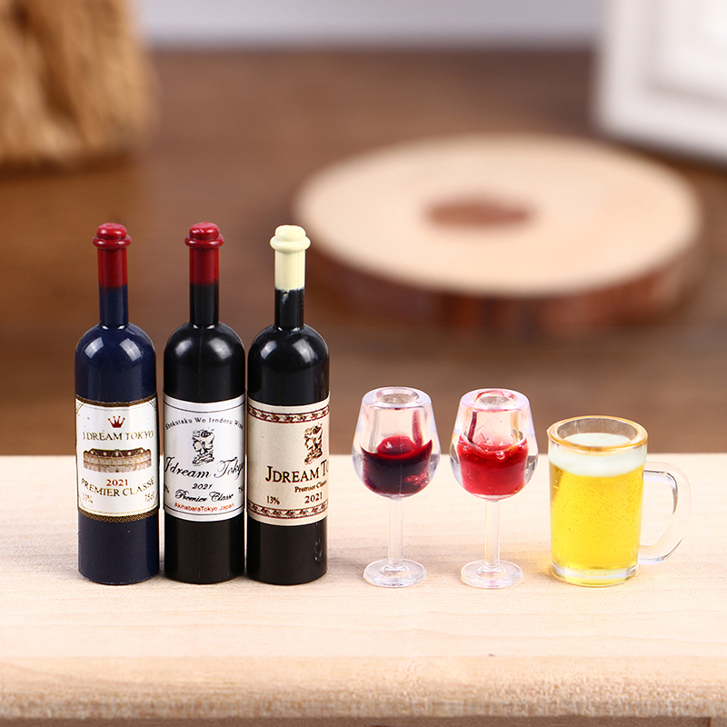 5 個 1:12 ドールハウスミニチュアワインボトルビールマ - Wine Beer Europe のレビューと価格