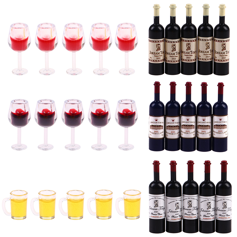 5 個 1:12 ドールハウスミニチュアワインボトルビールマ - Wine Beer Europe のレビューと価格