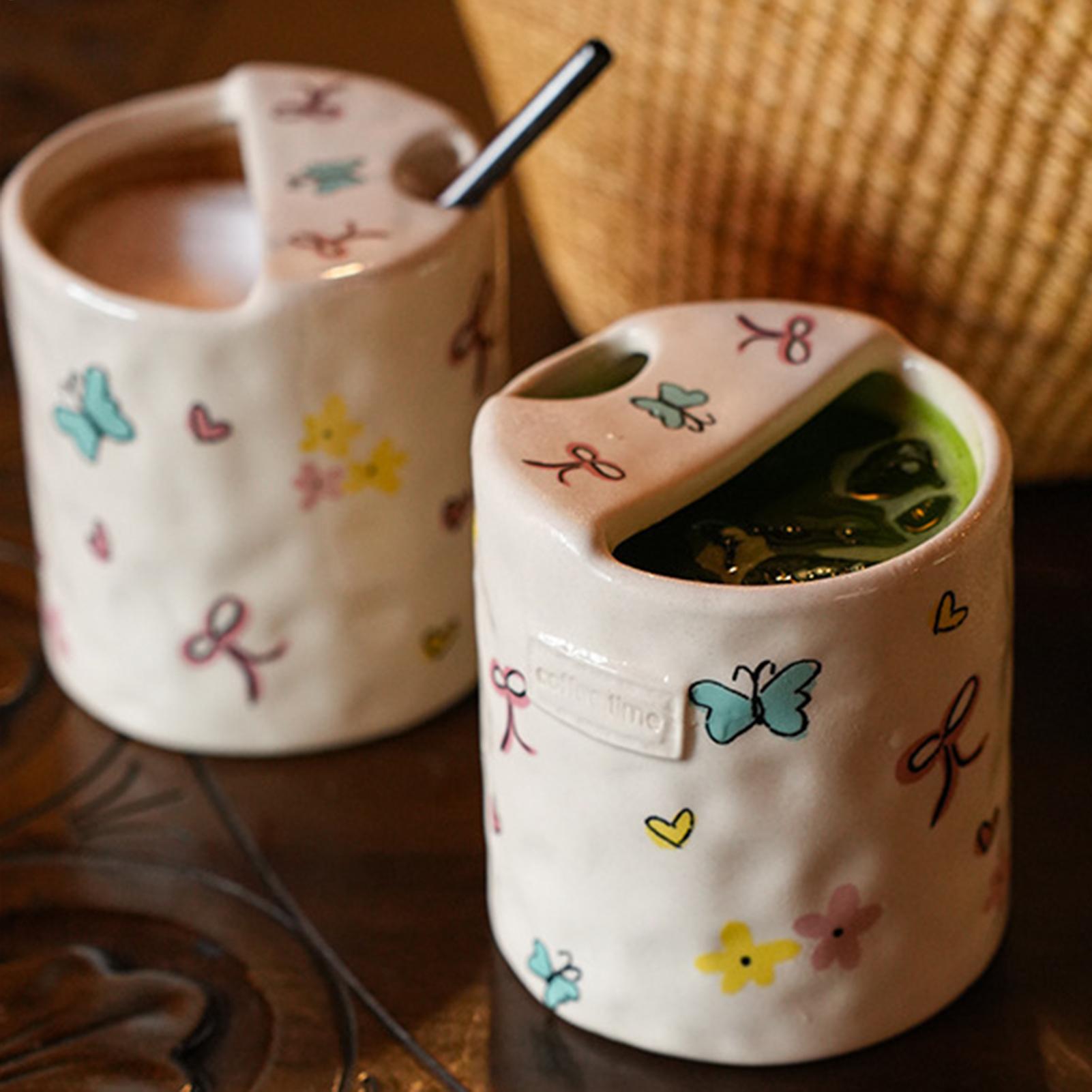 コーヒーカップ ダブル注ぎ口デザイン 手描き かわいいコーヒ - Wine Beer Restaurant のレビューと価格