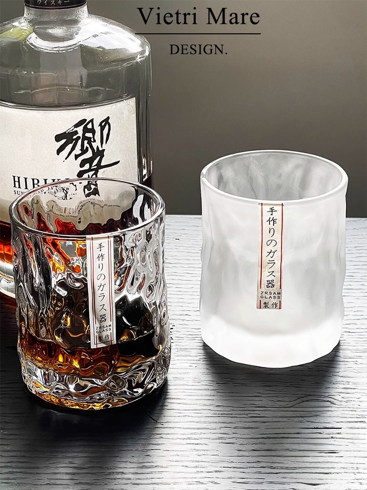 手作りのベトナムガラスカップ、ハンマーパターンのウイスキー・ - Wine Beer Drink のレビューと価格