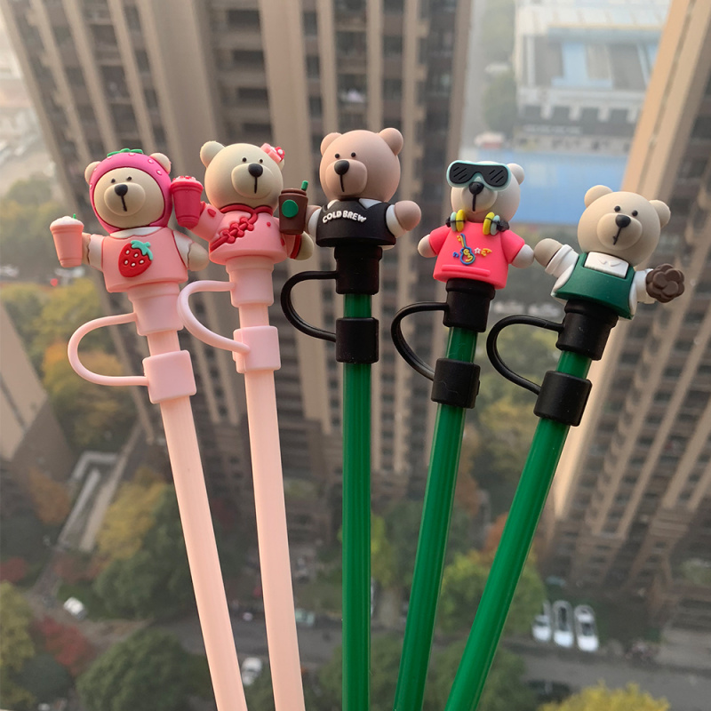 クリエイティブシリコーンストローストッパー再利用可能な防塵キ - Bottle Stopper Set のレビューと価格