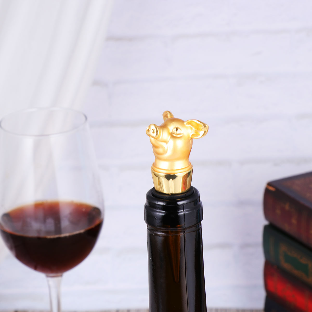 1 個クリエイティブ豚ワインストッパー合金ボトルプラグ気密シ - Wine Beer Restaurant のレビューと価格
