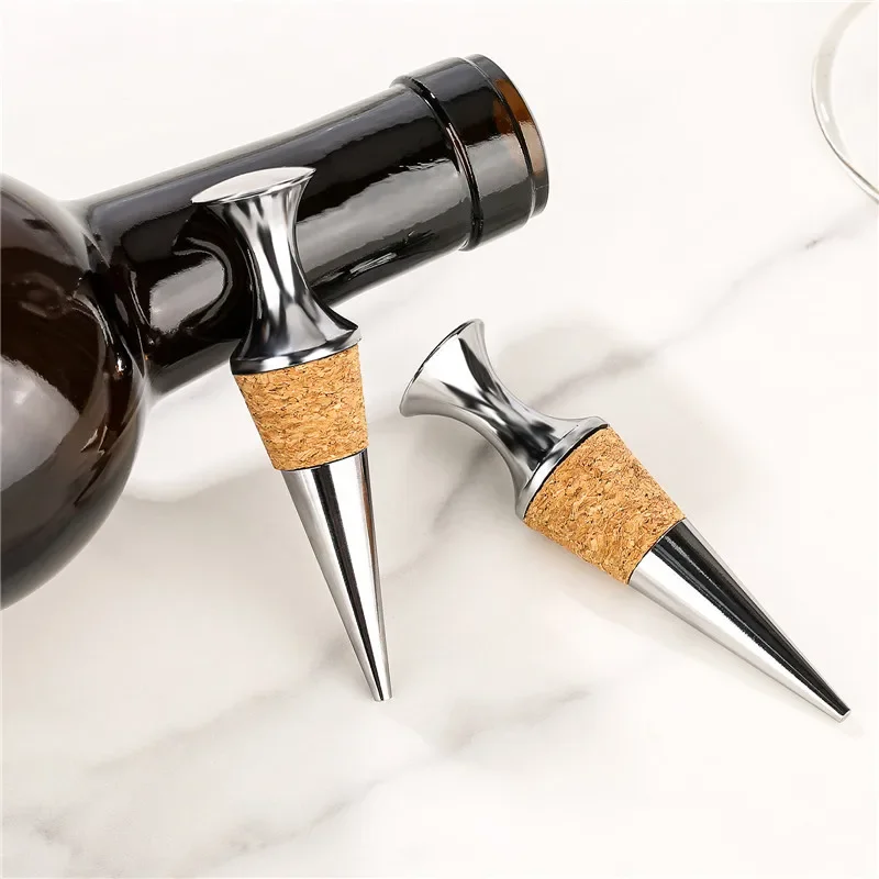 ポータブル 2 ピース/セット ボトルストッパー 金属製ワイ - Bottle Stopper Set のレビューと価格