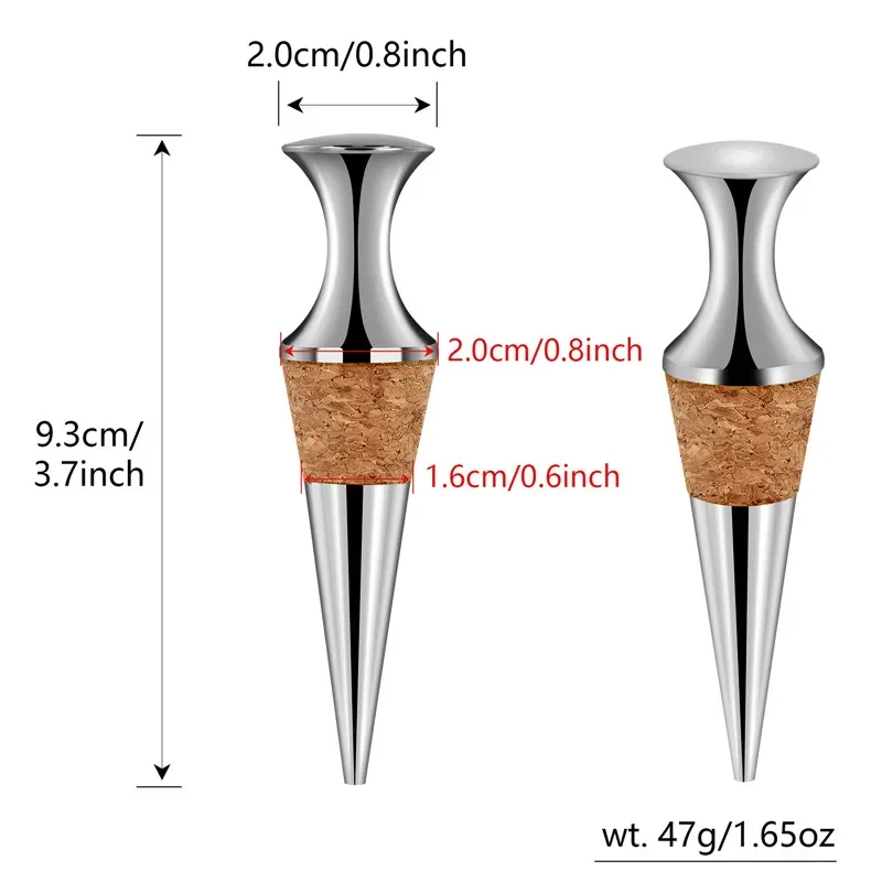 ポータブル 2 ピース/セット ボトルストッパー 金属製ワイ - Bottle Stopper Set のレビューと価格