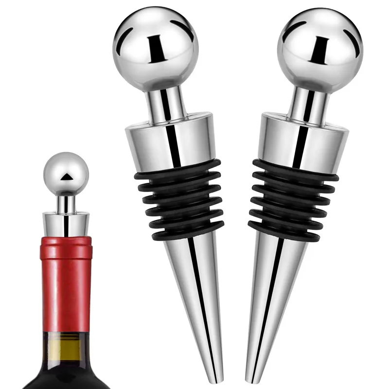 2 ピース/セットシルバーボトルストッパーラウンドボール形状 - Bottle Stopper Set のレビューと価格