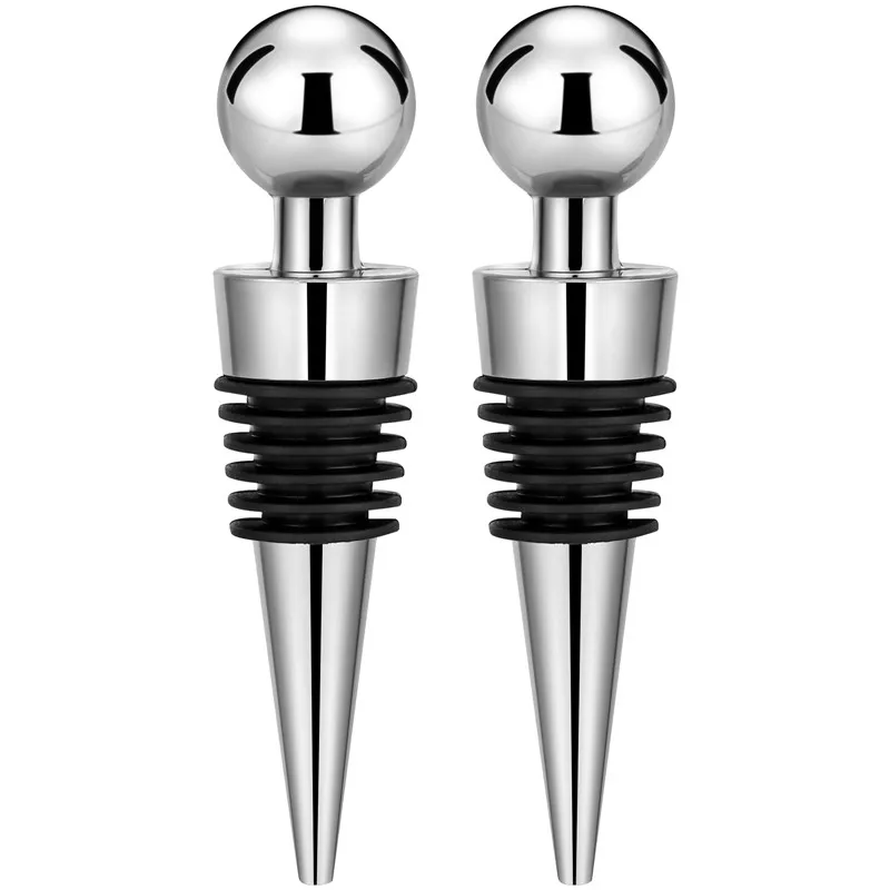 2 ピース/セットシルバーボトルストッパーラウンドボール形状 - Bottle Stopper Set のレビューと価格
